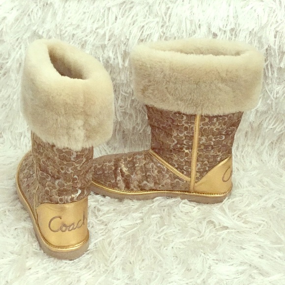 coach fur lined boots